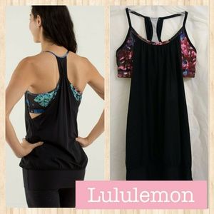 Lululemon Black No Limits Tank W/Floral Print